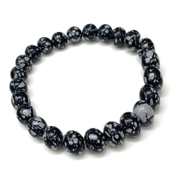 Snowflake Stylish Gemstone Round Beaded Bracelet For Men & Women
