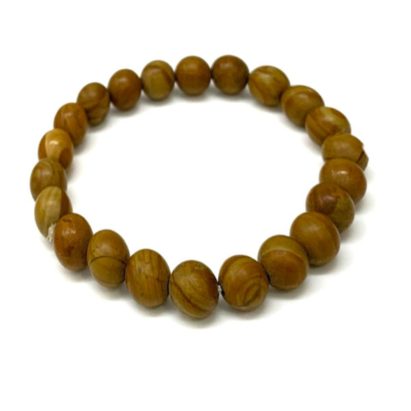 Wood Jasper Round Beads 8mm Stretch Bracelet For Boys & Girls