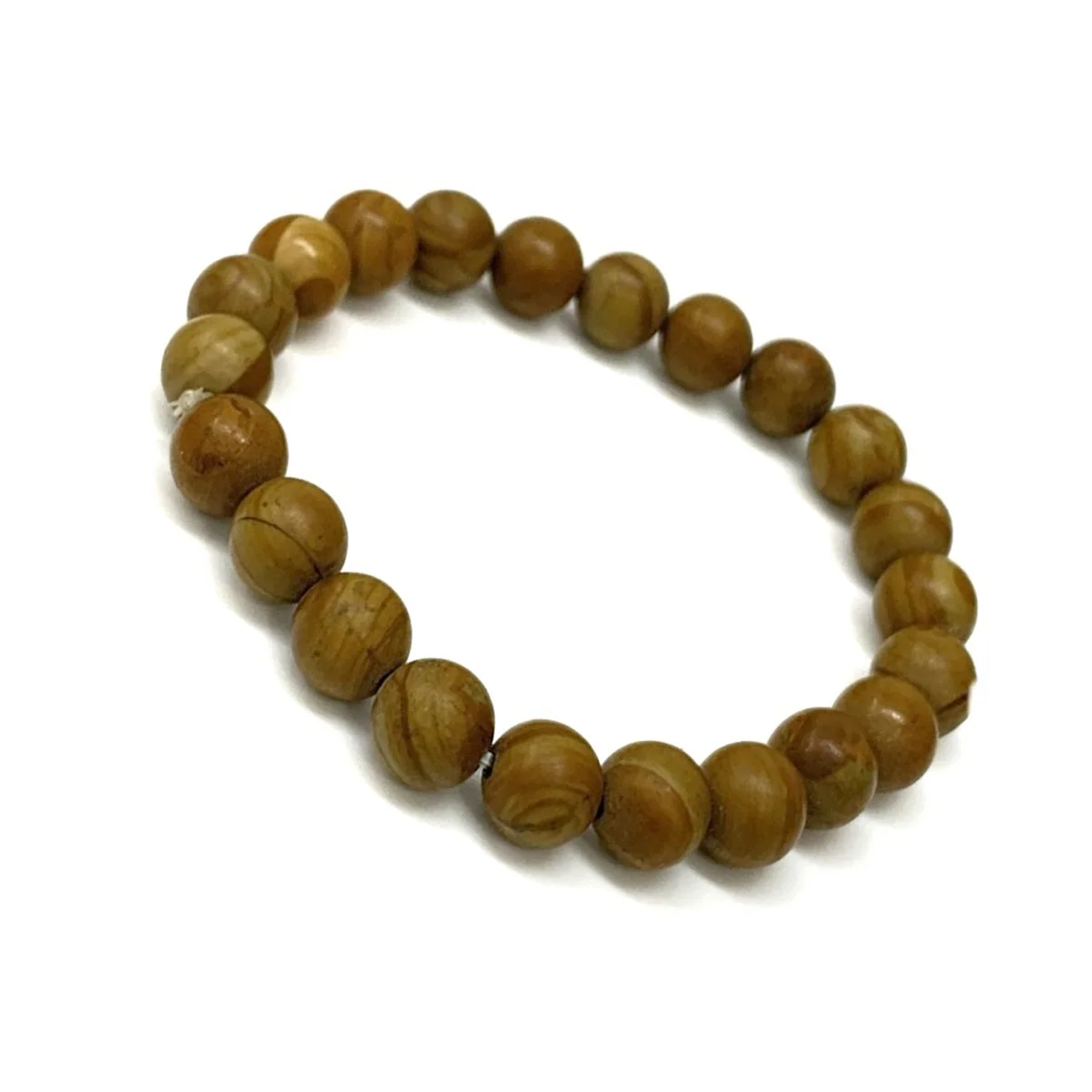 Wood Jasper Round Beads 8mm Stretch Bracelet For Boys & Girls