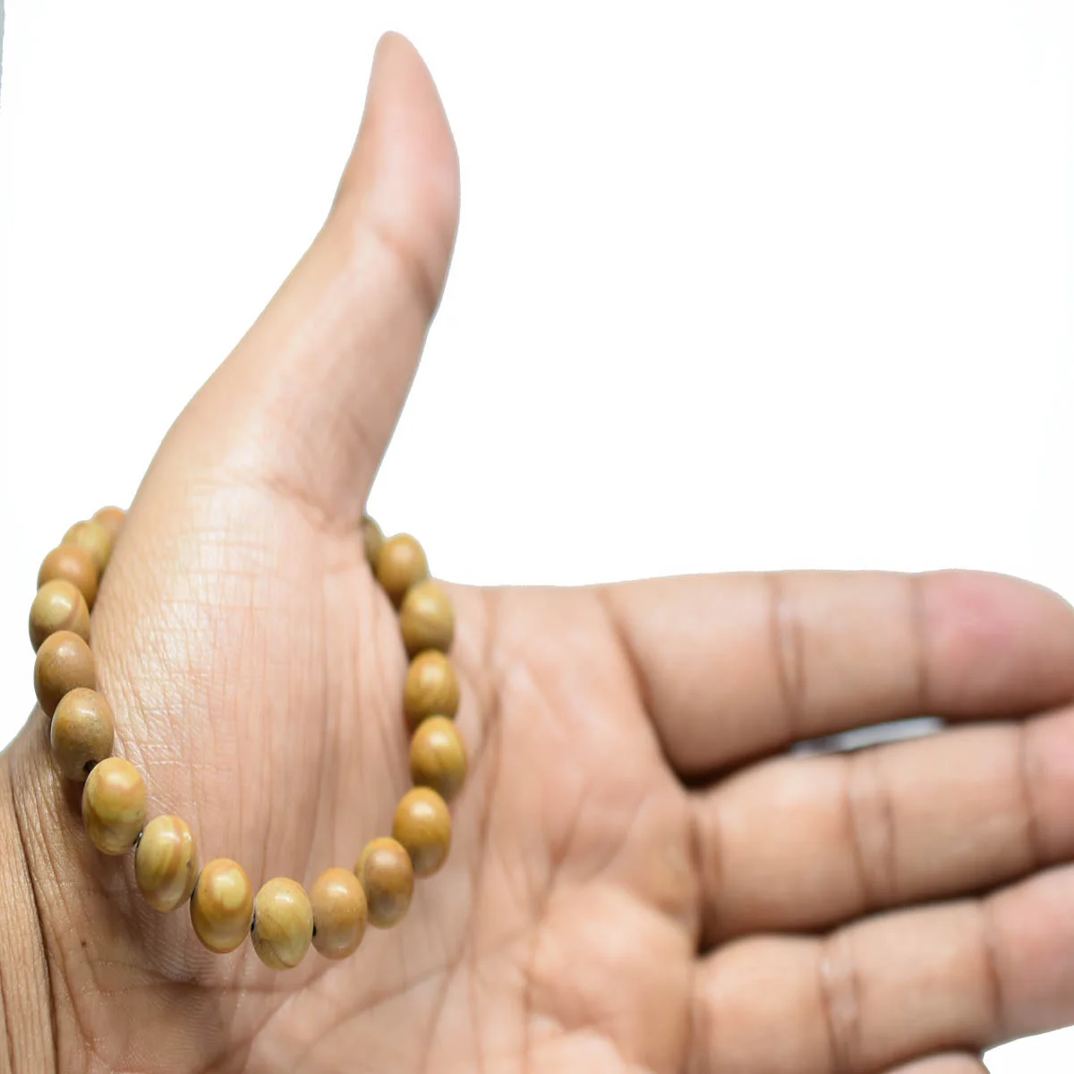Wood Jasper Round Beads 8mm Stretch Bracelet For Boys & Girls