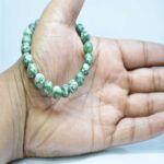 White & Green Jasper Gemstone Beaded Healing Bracelet For Youngsters