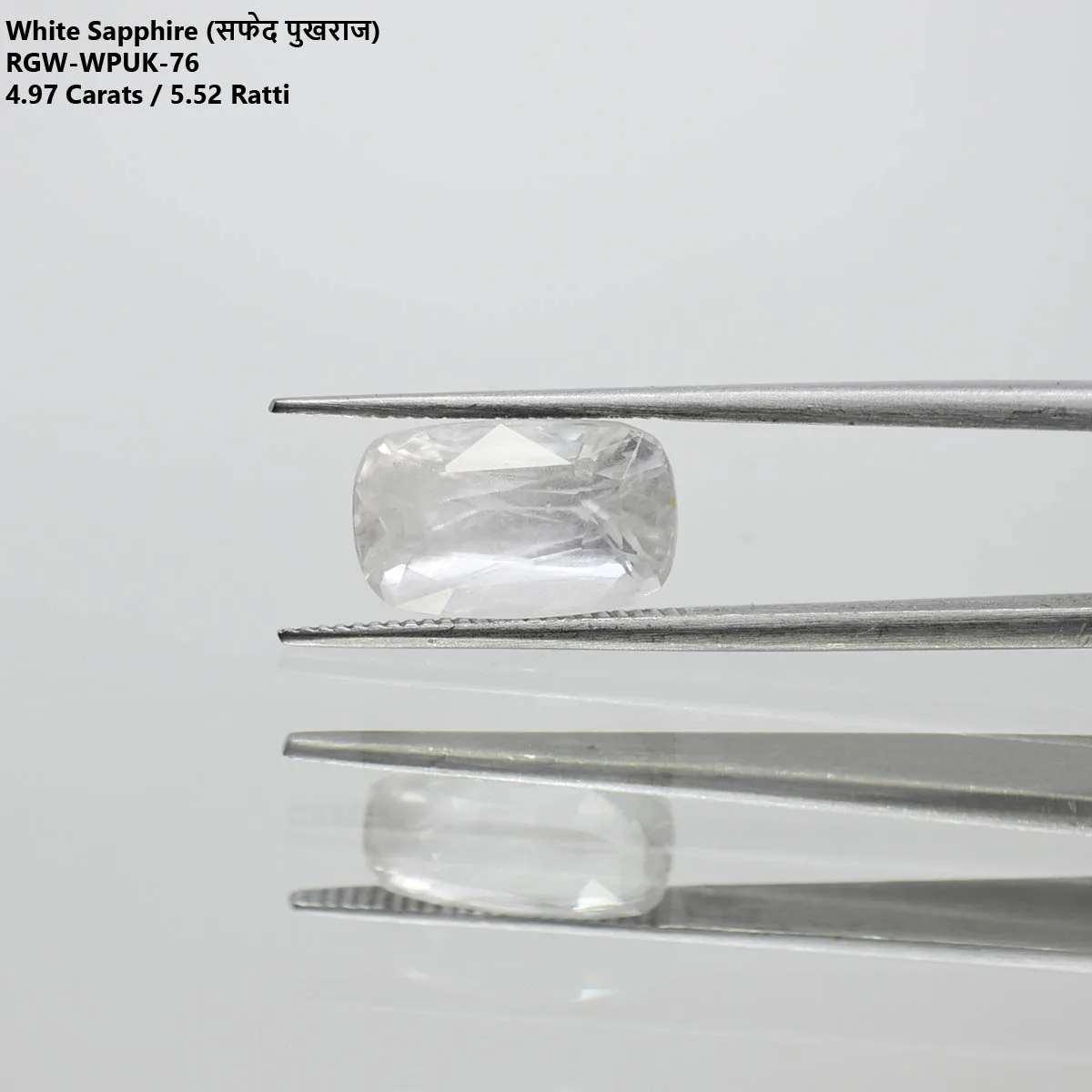 4.97 Carats White Sapphire ( 5.52 Ratti Safed Pukhraj ) - Image 2