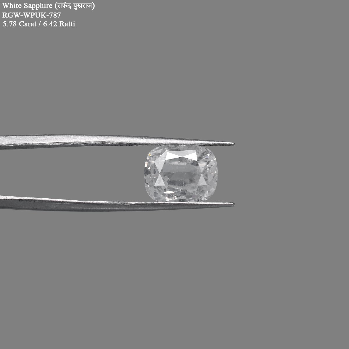 rgw-wpuk-787-2 5.78 Carats White Sapphire ( 6.42 Ratti Safed Pukhraj ) - Image 2