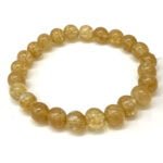 Handmade Yellow Chalcedony Healing Gemstone Round Beads Bracelet
