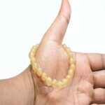 Handmade Yellow Chalcedony Healing Gemstone Round Beads Bracelet