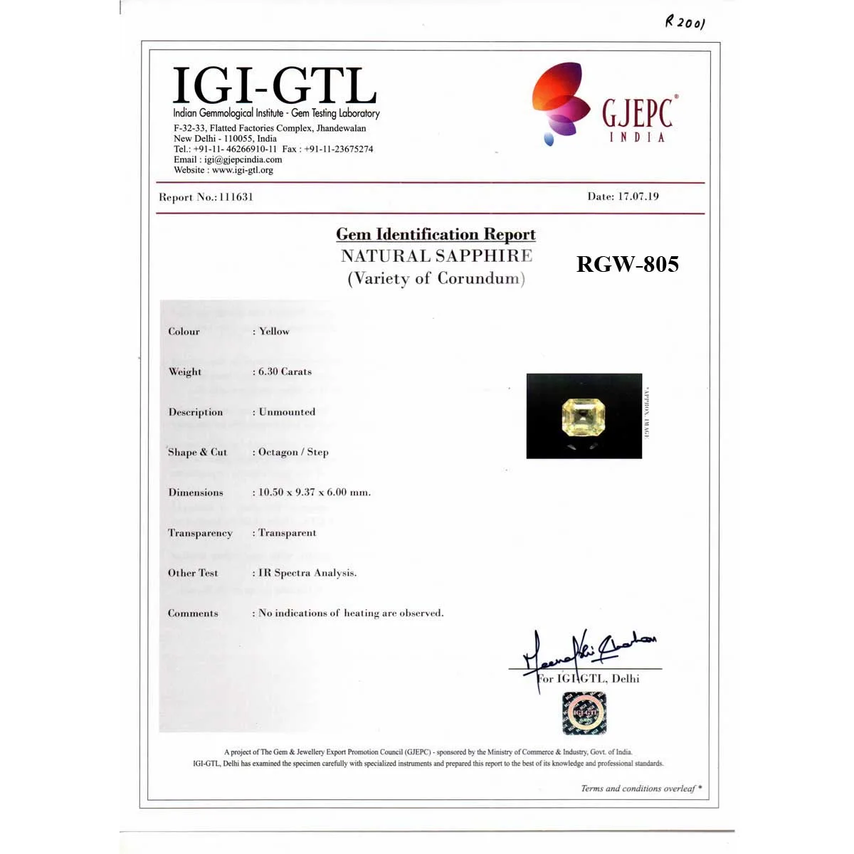 6.3 Carats Yellow Sapphire ( 7 Ratti Pukhraj ) - Image 5